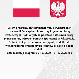PLAKAT:DOFINANSOWANIE WYNAGRODZEŃ PRACOWNIKÓW JEDNOSTEK WSPIERANIA RODZINY I SYSTEMU PIECZY ZASTĘPCZEJ NA LATA 2024-2027